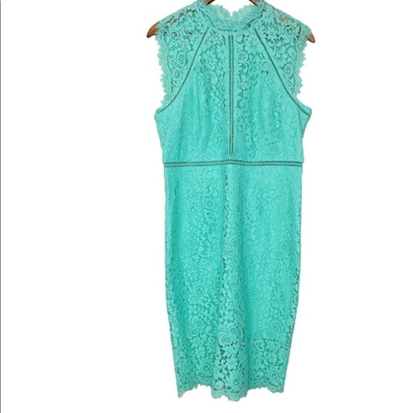 Bardot NWOT Lace Sheath Mint Green Cocktail Dress - Picture 3 of 10